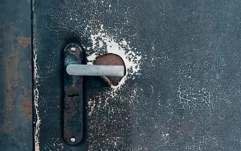 Storage Room Door Opening with a Jammed Lock